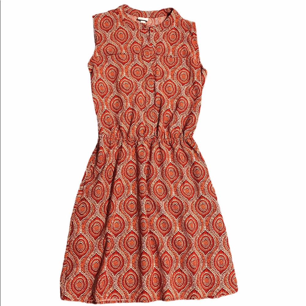 Orange Merona Patterned Dress with Pockets